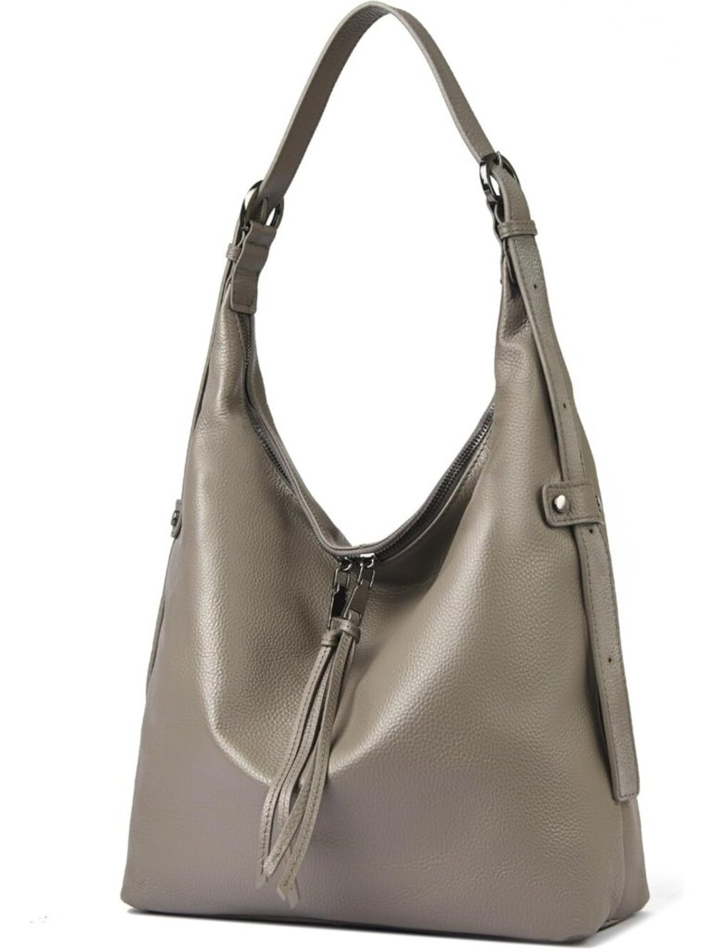 Soft Pebbled Leather Hobo Bag for Women - Slouchy Crossbody Shoulder Tote